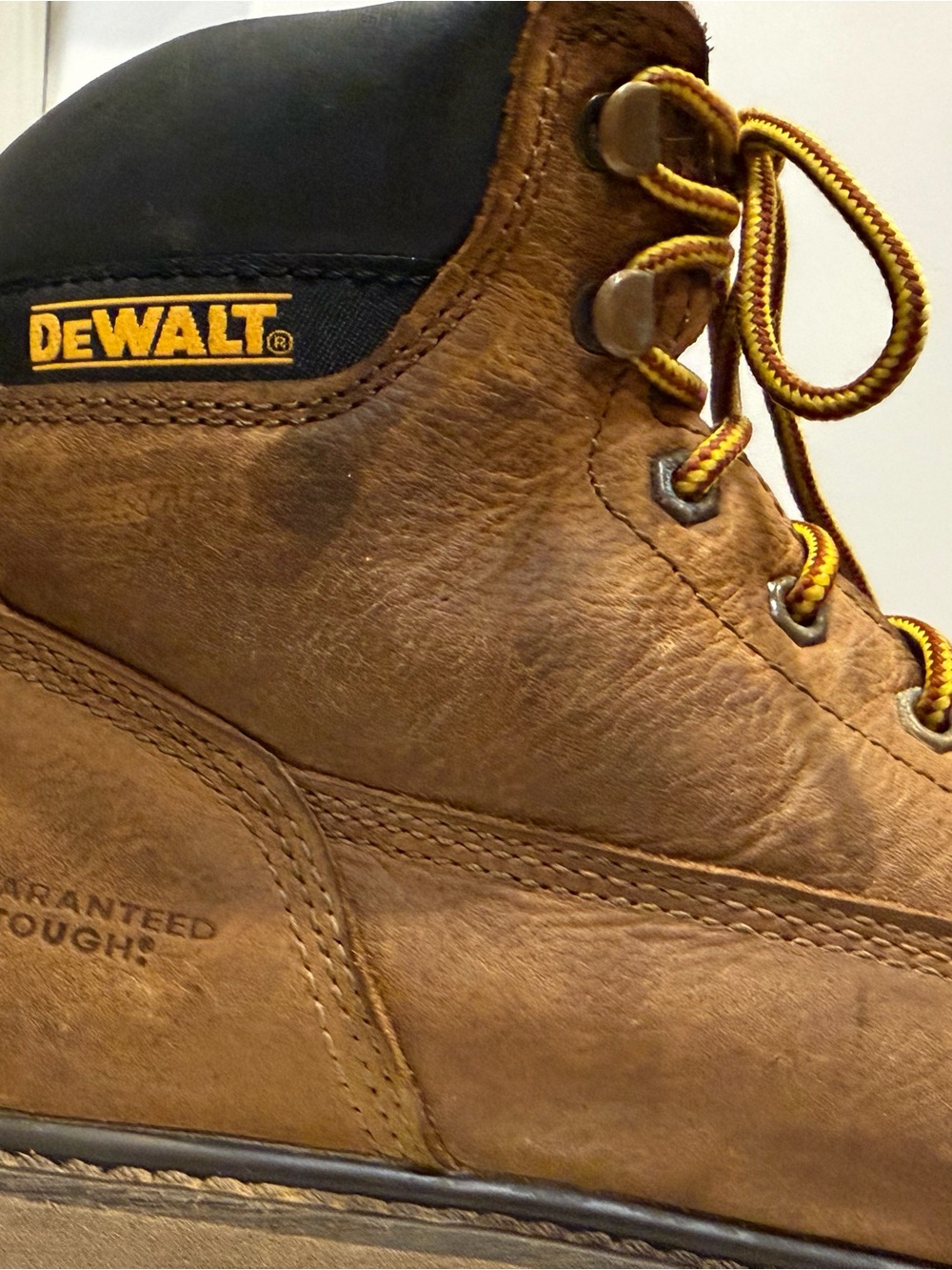DEWALT Men's Brown Leather Work Boots - Durable Outdoor & Jobsite Boot